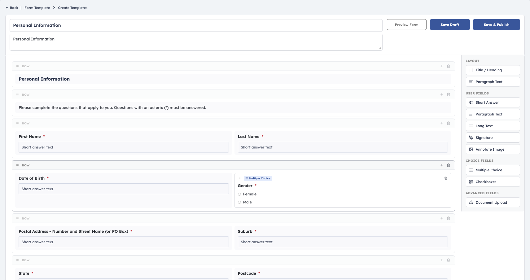 Online Form Create