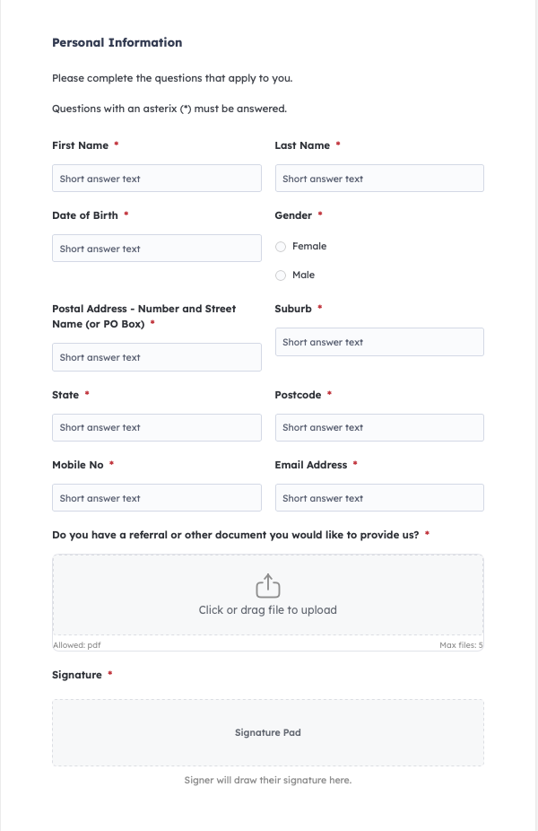 Online Form